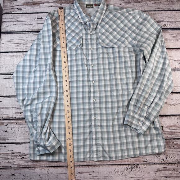 Howler Bros Men's XL Pearl Snap‎ Blue Plaid Long Sleeve Shirt Vented Fishing - Picture 4 of 9